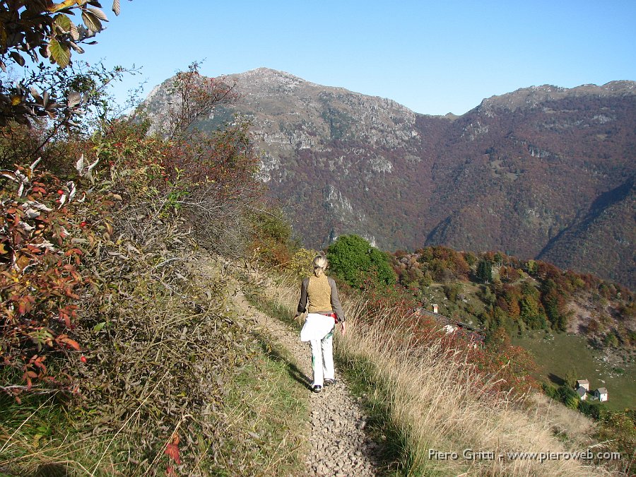 gherardi-lu 042.jpg - Sul sentiero 120 con vista verso il Venturosa, il Passo di Grialeggio, il Cancervo e, in basso, casette di Quindicina